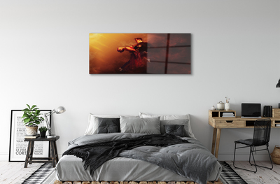 Quadro de vidro Pessoas dançando chuva fumaça