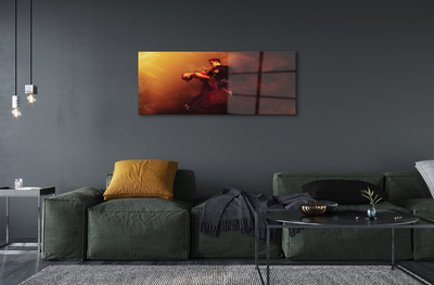 Quadro de vidro Pessoas dançando chuva fumaça