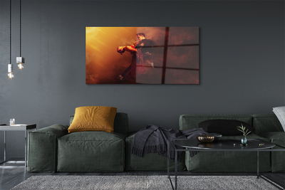 Quadro de vidro Pessoas dançando chuva fumaça