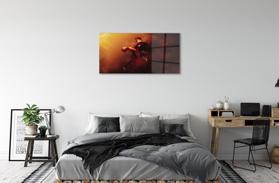 Quadro de vidro Pessoas dançando chuva fumaça