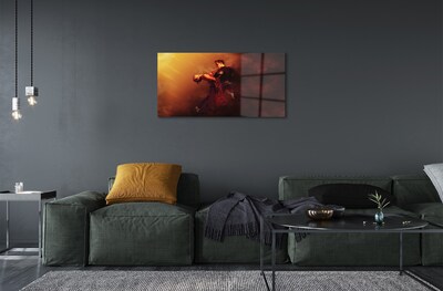 Quadro de vidro Pessoas dançando chuva fumaça