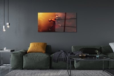 Quadro de vidro Pessoas dançando chuva fumaça
