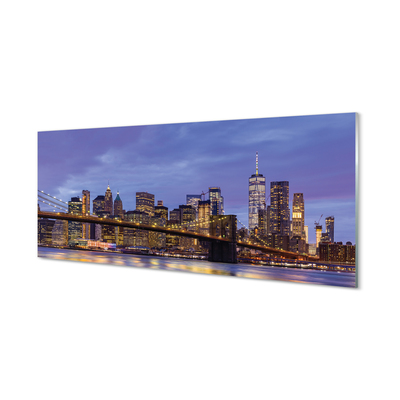 Pintura em vidro Ponte do rio Sunset