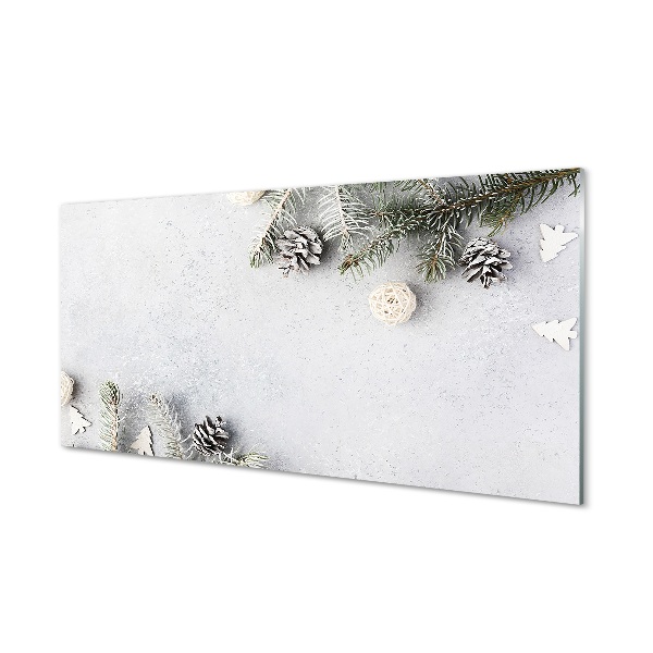 Quadro de vidro Galhos de pinha