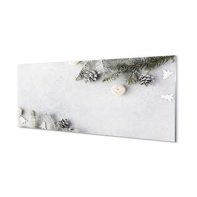 Quadro de vidro Galhos de pinha