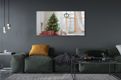 Pintura em vidro presentes de árvore de natal