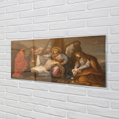 Pintura em vidro Jesus crucificado