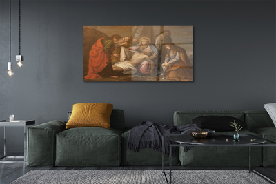 Pintura em vidro Jesus crucificado