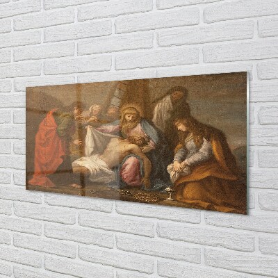 Pintura em vidro Jesus crucificado