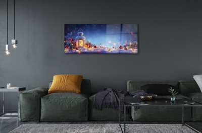 Pintura em vidro Lanterna de galhos de neve