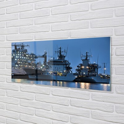 Quadro de vidro Navios mar céu