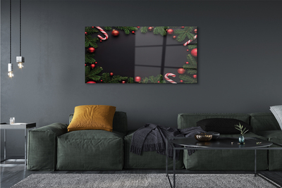 Quadro de vidro Galhos, enfeites, pirulitos