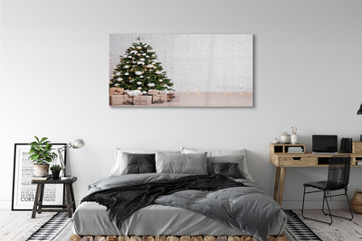 Pintura em vidro Árvores de Natal, presentes, decorações