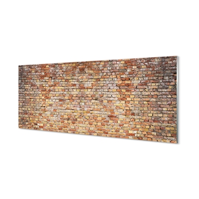 Quadro de vidro parede de tijolos de pedra