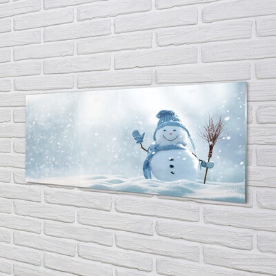 Pintura em vidro Boneco de neve