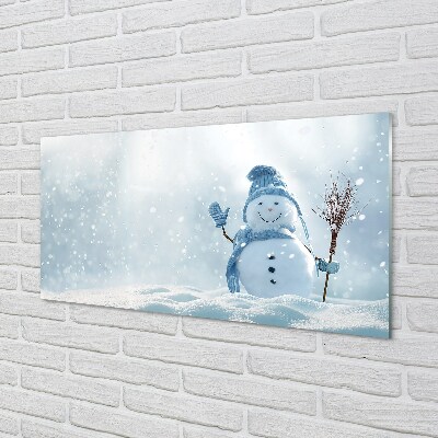 Pintura em vidro Boneco de neve