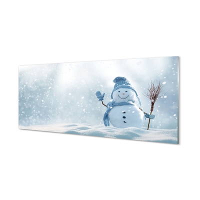 Pintura em vidro Boneco de neve