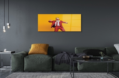 Pintura em vidro Terno xadrez masculino