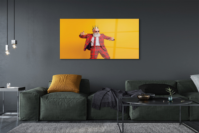 Pintura em vidro Terno xadrez masculino