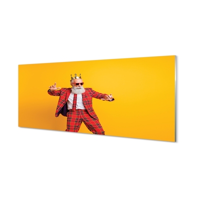 Pintura em vidro Terno xadrez masculino