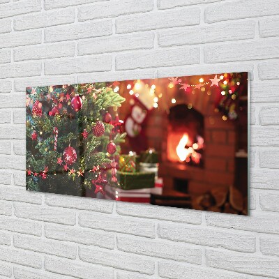 Quadro de vidro Presentes de enfeites de árvore de Natal