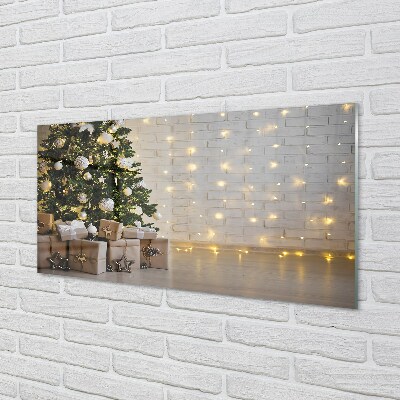 Quadro de vidro Árvores de Natal, presentes, decorações