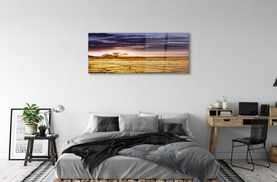 Pintura em vidro Nuvens árvores céu