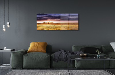 Pintura em vidro Nuvens árvores céu