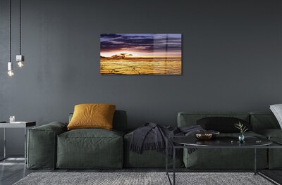 Pintura em vidro Nuvens árvores céu