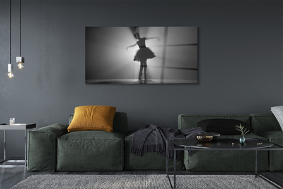 Pintura em vidro Bailarina em fundo cinza