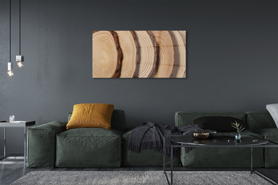 Quadro de vidro Fatias de grãos de madeira