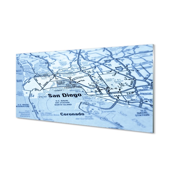 Quadro de vidro Mapa da cidade