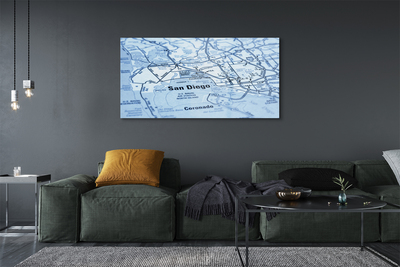 Quadro de vidro Mapa da cidade