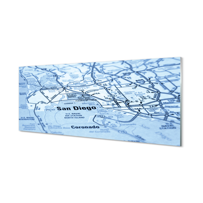 Quadro de vidro Mapa da cidade