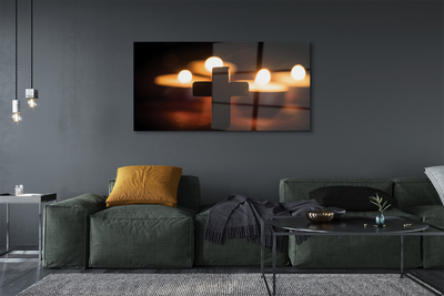 Quadro de vidro Cruz de vela