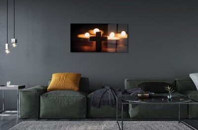 Quadro de vidro Cruz de vela