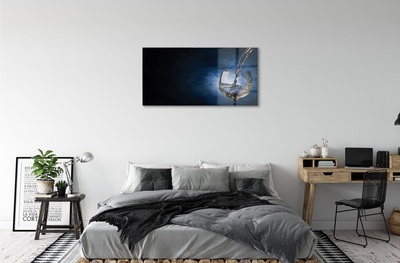 Quadro de vidro Um copo de vinho branco