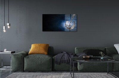 Quadro de vidro Um copo de vinho branco