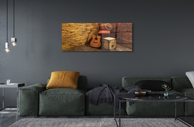 Quadro de vidro Cadeira de chapéu de guitarra