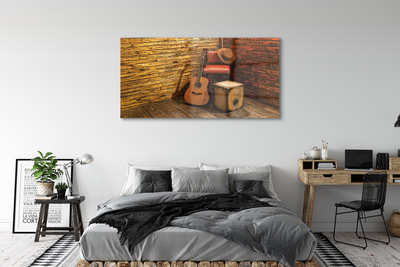Quadro de vidro Cadeira de chapéu de guitarra