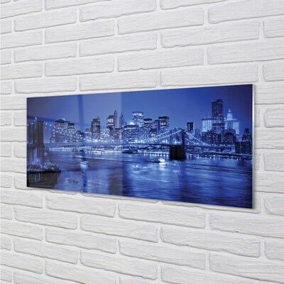 Quadro de vidro Panorama ponte arranha-céus rio