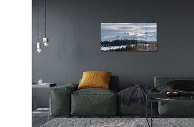 Quadro de vidro Montanhas neve de inverno