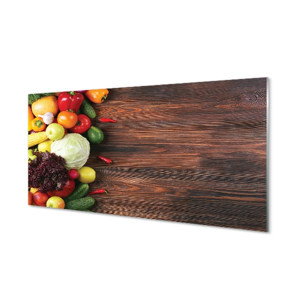 Pintura em vidro Milho, pimentões, repolho