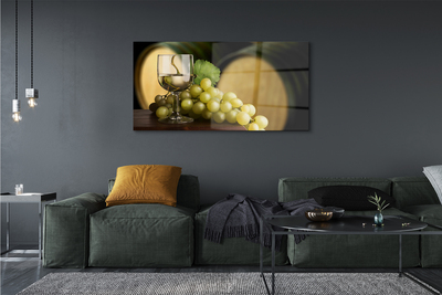 Quadro de vidro Um copo de uva em barril