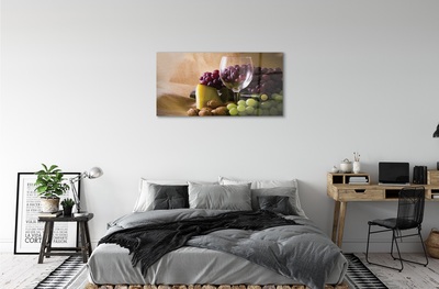 Pintura em vidro Copo vazio de uvas