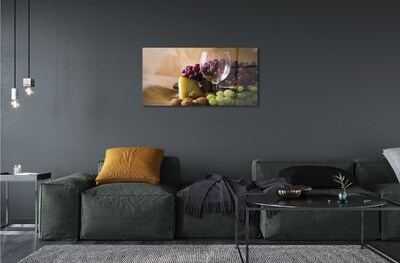 Pintura em vidro Copo vazio de uvas