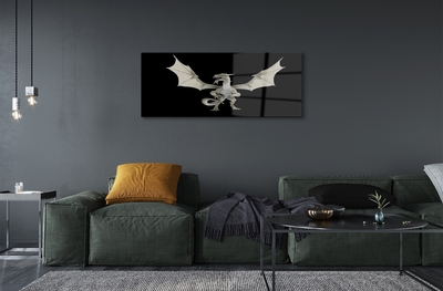 Quadro de vidro Dragão branco