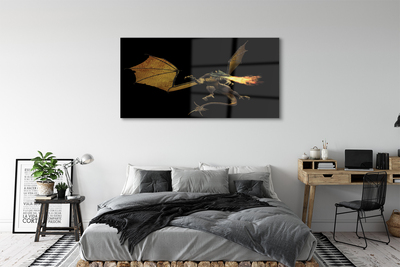 Quadro de vidro Dragão cuspidor de fogo