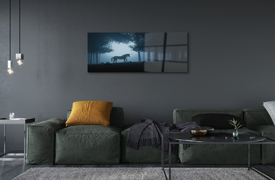 Quadro de vidro Unicórnio da noite da floresta