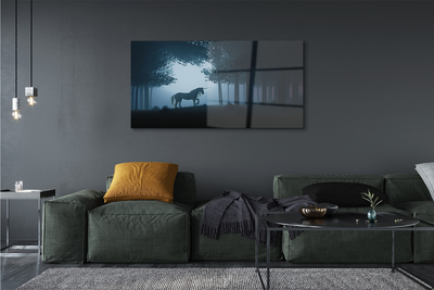 Quadro de vidro Unicórnio da noite da floresta